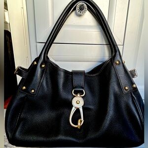 Dooney and Bourke Belvedere Medium Logo Satchel Black